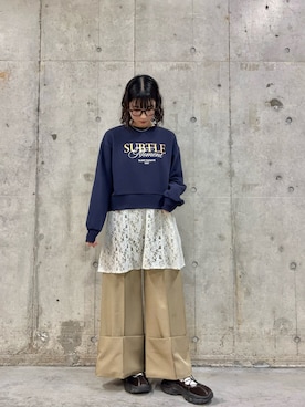 「アイテム（キャミソール）」を使った、だーこさん（レディース・165cm）の秋コーディネート