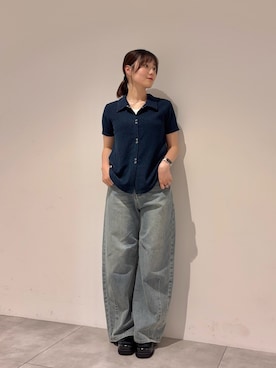 「SENSE OF PLACE by URBAN RESEARCH(センスオブプレイスバイアーバンリサーチ)の【累計販売点数1.5万点突破】カーブデニム/スタイルアップ/オールシーズン/クリスマス/プレゼント(Denim pants、ブルー系)」を使った、だーこさん(レディース・165cm)の春コーディネート
