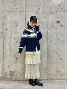 「アイテム（イヤーマフ）」を使った、だーこさん（レディース・165cm）の秋コーディネート