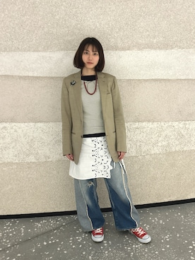 「Freada（フリーダ）のアイテム」を使った、ぽぽさん（レディース・159cm）の春コーディネート