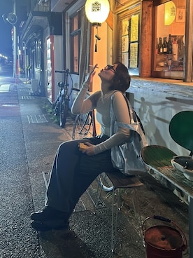 「アイテム（アクセサリー）」を使った、サンシャインさん（レディース・166cm）の秋コーディネート