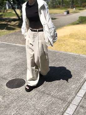 「DISCOAT（ディスコート）のアイテム（その他アウター）」を使った、riyo.さん（レディース・159cm）の夏コーディネート