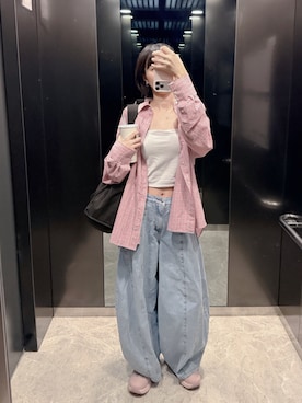 「HOKA（ホカ）のアイテム」を使った、Hannahさん（レディース・168cm）の春コーディネート