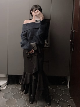 「LOUIS VUITTON（ルイヴィトン）のアイテム（バッグ、ブラック系）」を使った、Hannahさん（レディース・168cm）の春コーディネート