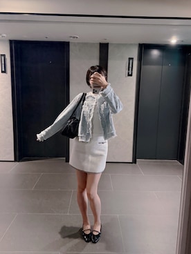 「magyのアイテム（シューズ、ブラック系）」を使った、Hannahさん（レディース・168cm）の春コーディネート