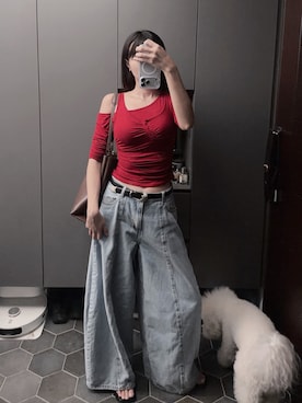 「ZARA（ザラ）のアイテム（バッグ、ブラウン系）」を使った、Hannahさん（レディース・168cm）の秋コーディネート