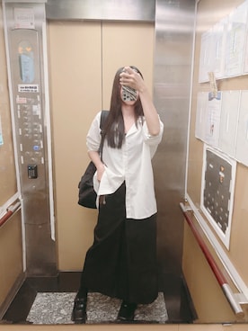 「MUJI Labo（ムジラボ）のアイテム（バッグ）」を使った、Hannahさん（レディース・168cm）の春コーディネート