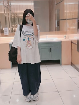 「MUJI Labo（ムジラボ）のアイテム（バッグ）」を使った、Hannahさん（レディース・168cm）の春コーディネート