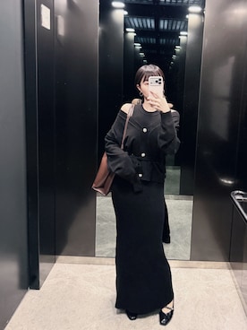 「ZARA（ザラ）のアイテム（バッグ、ブラウン系）」を使った、Hannahさん（レディース・168cm）の冬コーディネート