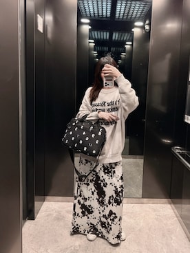 「MUJI Labo（ムジラボ）のアイテム」を使った、Hannahさん（レディース・168cm）の冬コーディネート