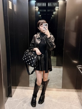 「SOU･SOU（ソウ・ソウ）のアイテム」を使った、Hannahさん（レディース・168cm）の冬コーディネート