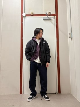 「アイテム（その他アウター、ブラック系）」を使った、mune15さん（メンズ・169cm）の冬コーディネート