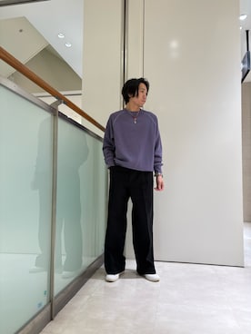 「URBAN RESEARCH DOORS（アーバンリサーチドアーズ）のFORK&SPOON　アムンゼンクルーネックスウェット（スウェット、パープル系）」を使った、mune15さん（メンズ・169cm）の秋コーディネート