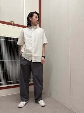 「URBAN RESEARCH DOORS（アーバンリサーチドアーズ）のアイテム（シャツ/ブラウス、ホワイト系）」を使った、mune15さん（メンズ・169cm）の夏コーディネート