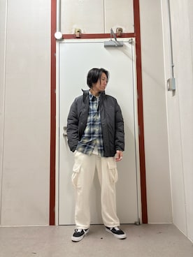 「Snow Peak（スノーピーク）の『別注』Snow Peak Apparel×DOORS　N/T Insulation Jacket（その他アウター）」を使った、mune15さん（メンズ・169cm）の冬コーディネート