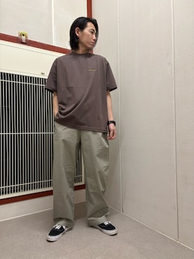 「URBAN RESEARCH DOORS（アーバンリサーチドアーズ）のMarmot　別注MMW S/S Tee（Tシャツ/カットソー、ブラウン系）」を使った、mune15さん（メンズ・169cm）の春コーディネート