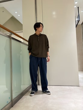 「URBAN RESEARCH DOORS（アーバンリサーチドアーズ）のFORK&SPOON　PROVORONE ニットポロプルオーバー（ニット/セーター、ブラウン系）」を使った、mune15さん（メンズ・169cm）の秋コーディネート