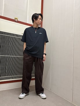 「URBAN RESEARCH DOORS（アーバンリサーチドアーズ）の『別注』Savignac×DOORS　プリントTシャツ（Tシャツ/カットソー、グレー系）」を使った、mune15さん（メンズ・169cm）の夏コーディネート
