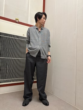 「URBAN RESEARCH DOORS（アーバンリサーチドアーズ）の『洗濯可/UVカット』『URTECH』Aircare ロングスリーブシャツカーディガン（カーディガン/ボレロ、グレー系）」を使った、mune15さん（メンズ・169cm）の夏コーディネート