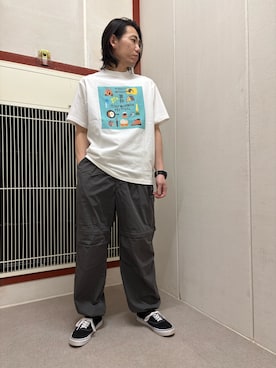 「URBAN RESEARCH DOORS（アーバンリサーチドアーズ）のアイテム（Tシャツ/カットソー、ホワイト系）」を使った、mune15さん（メンズ・169cm）の春コーディネート