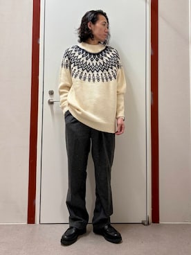 「URBAN RESEARCH DOORS（アーバンリサーチドアーズ）のウールブレンドネップワンタックパンツ（その他パンツ）」を使った、mune15さん（メンズ・169cm）の秋コーディネート
