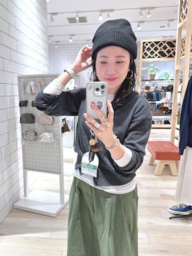 「アイテム（ニットキャップ/ビーニー）」を使った、haru.さん（レディース・160cm・30代）の冬コーディネート