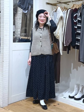 「アイテム（バングル/リストバンド）」を使った、haru.さん（レディース・160cm）の秋コーディネート