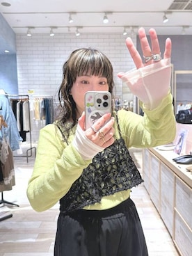 「LOWRYS FARM（ローリーズファーム）のイージーワイドカーブパンツ 327286（その他パンツ、ブラック系）」を使った、haru.さん（レディース・160cm）の春コーディネート