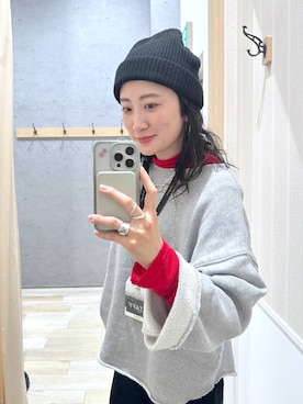 「アイテム（ニットキャップ/ビーニー）」を使った、haru.さん（レディース・160cm・30代）の冬コーディネート