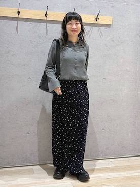 「LEPSIM（レプシィム）のスニーカーローファー　1042668（ローファー、ブラック系）」を使った、haru.さん（レディース・160cm）の秋コーディネート