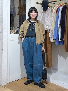 「アイテム（バングル/リストバンド）」を使った、haru.さん（レディース・160cm）の秋コーディネート