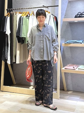 「bijorie（ビジュリィ）の【bijorie】カップ付きリブスクエアキャミ／NEW BASIC 25SS（キャミソール、グリーン系）」を使った、haru.さん（レディース・160cm）の夏コーディネート