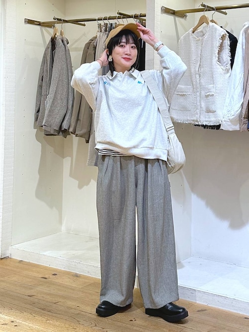 セール】【CLIP BY STAFF】襟付き裏毛ロゴスウェット（スウェット