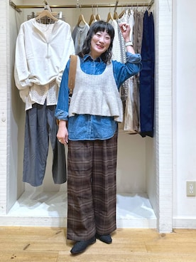 「アイテム（バングル/リストバンド）」を使った、haru.さん（レディース・160cm）の秋コーディネート