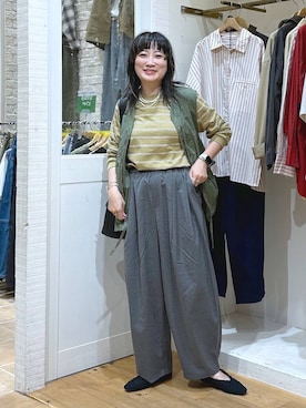 「アイテム（イエロー系）」を使った、haru.さん（レディース・160cm・30代）の秋コーディネート