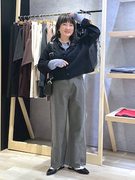 「LEPSIM（レプシィム）の【お気に入り登録数2万突破】【500mlペットボトルも入る】フラップボディバッグ　574895（ショルダーバッグ、ブラック系）」を使った、haru.さん（レディース・160cm）の春コーディネート