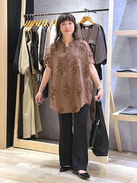 「bijorie（ビジュリィ）の【bijorie】カップ付きリブスクエアキャミ／NEW BASIC 25SS（キャミソール、グリーン系）」を使った、haru.さん（レディース・160cm）の春コーディネート