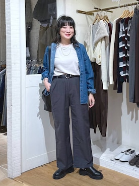 「アイテム（バングル/リストバンド）」を使った、haru.さん（レディース・160cm）の秋コーディネート