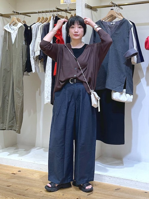 セール】【接触冷感】タックワイドパンツ[プチ・プラスサイズ