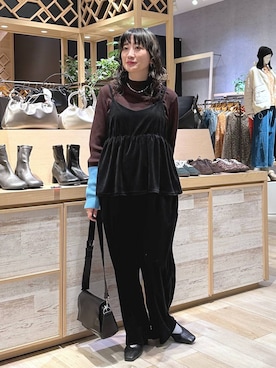 「アイテム（サロペット/オーバーオール）」を使った、haru.さん（レディース・160cm）の冬コーディネート