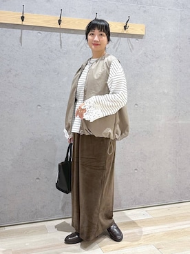 「LEPSIM（レプシィム）のマルチWAYポーチ付きトート　1049447（トートバッグ、ブラック系）」を使った、haru.さん（レディース・160cm）の秋コーディネート