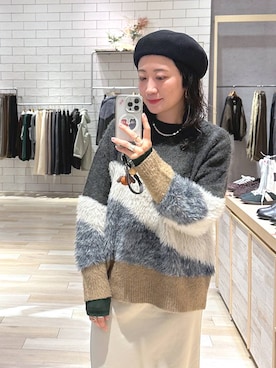 「アイテム（ハンチング/ベレー帽）」を使った、haru.さん（レディース・160cm）の冬コーディネート