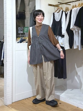 「アイテム（バングル/リストバンド）」を使った、haru.さん（レディース・160cm・30代）の秋コーディネート