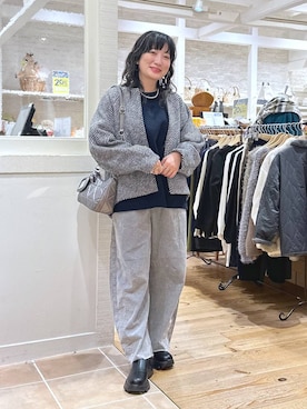 「アイテム（ノーカラーコート）」を使った、haru.さん（レディース・160cm）の秋コーディネート