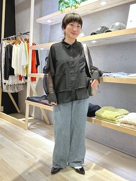 「LEPSIM（レプシィム）のフェイクレザースクエアショルダー　573177（ショルダーバッグ、その他）」を使った、haru.さん（レディース・160cm）の春コーディネート