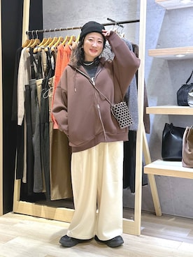 「アイテム（パーカー）」を使った、haru.さん（レディース・160cm・30代）の冬コーディネート