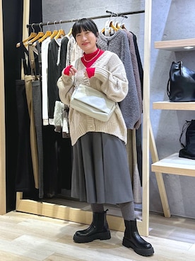 「アイテム（ピアス（両耳用））」を使った、haru.さん（レディース・160cm・30代）の冬コーディネート