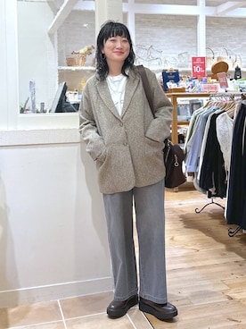 「アイテム（テーラードジャケット）」を使った、haru.さん（レディース・160cm）の秋コーディネート