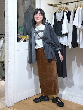 「アイテム（バングル/リストバンド）」を使った、haru.さん（レディース・160cm）の秋コーディネート