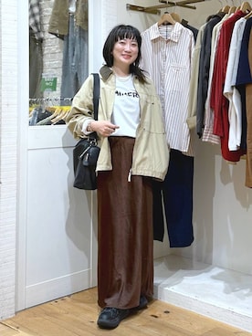 「アイテム（バングル/リストバンド）」を使った、haru.さん（レディース・160cm・30代）の秋コーディネート